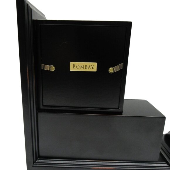 BOMBAY Photo Frame Wood BOOKENDS Set of 2 With Drawers Boxed - Picture 10 of 14